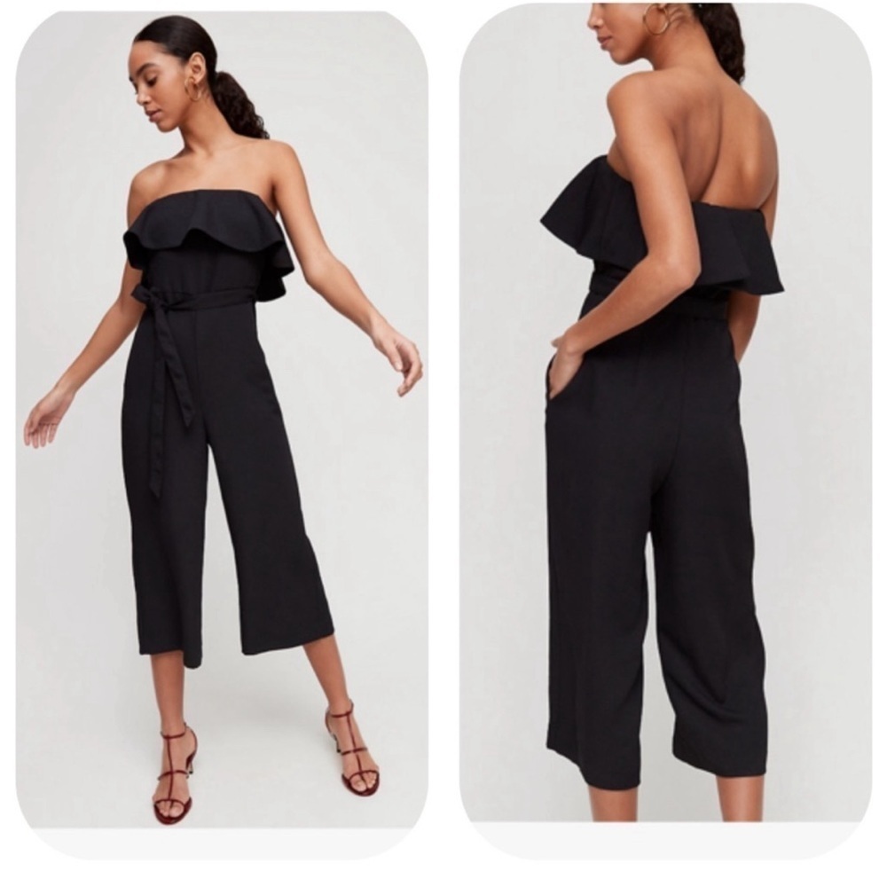 Aritzia Babaton Flutter Jumpsuit Noir Black, size 0